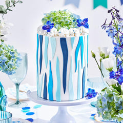 FunCakes roll fondant Demin Blue: ușor de utilizat, neted, flexibil, moale și pliabil, perfect pentru decorarea prăjiturilor, halal, kosher și fără gluten, 250 g Pasta de zahar Naty Shop