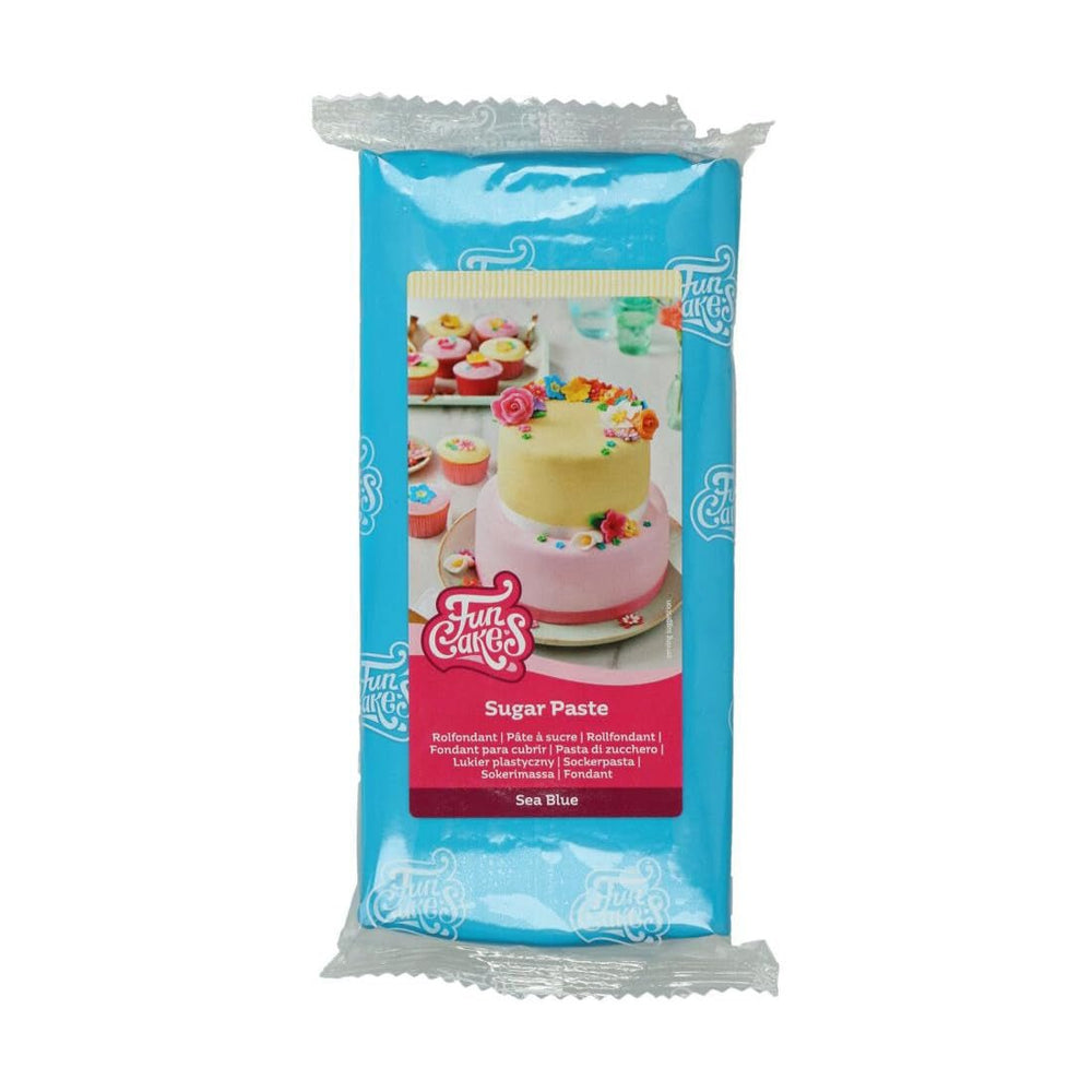 FunCakes Sea Blue fondant rulat: Ușor de utilizat, neted, flexibil, moale și pliabil, perfect pentru decorarea prăjiturilor, halal, kosher și fără gluten. 1 kg Pasta de zahar Naty Shop Default Title