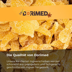 Ghimbir confiat în bucăți 1 kg | Fructe uscate deshidratate Felii de ghimbir glazurate | Ghimbir confiat în felii | Frunze uscate îndulcite | IDEAL pentru rețete | Vegetarieni și vegani. Produse deshidratate Naty Shop