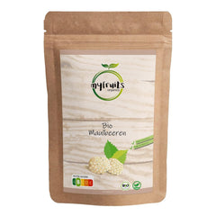 myfruits mure organice uscate, 750g, uscate la soare, fără aditivi. Din agricultura ecologică certificată, mure albe uscate Produse deshidratate Naty Shop Pachet mare 750G
