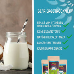 Nucă de cocos liofilizată: 50g fructe liofilizate - dulciuri vegane cuburi de nucă de cocos îndulcite - fructe uscate natural de la NutriPur Produse deshidratate Naty Shop
