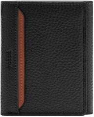 Portofel Fossil Huntington Tri-Fold pentru bărbați Portofel Barbati Naty Shop Negru S