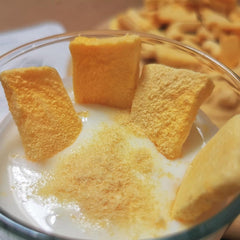 Pudră de mango liofilizată | Pudră de fructe fără zahăr adăugat liofilizată | Pudră de fructe de mango liofilizată Mango liofilizat | Mango liofilizat Polvere fără aditivi | ZingyZoo (100g) Produse deshidratate Naty Shop