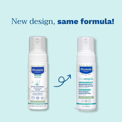 Stelatopia Șampon Mousse pentru scalp cu uscăciune extremă sau dermatită atopică, păr, bebeluși, copii, întreaga familie - reduce roșeața și mâncărimea (150ml) Copii - Baie si Skincare Naty Shop
