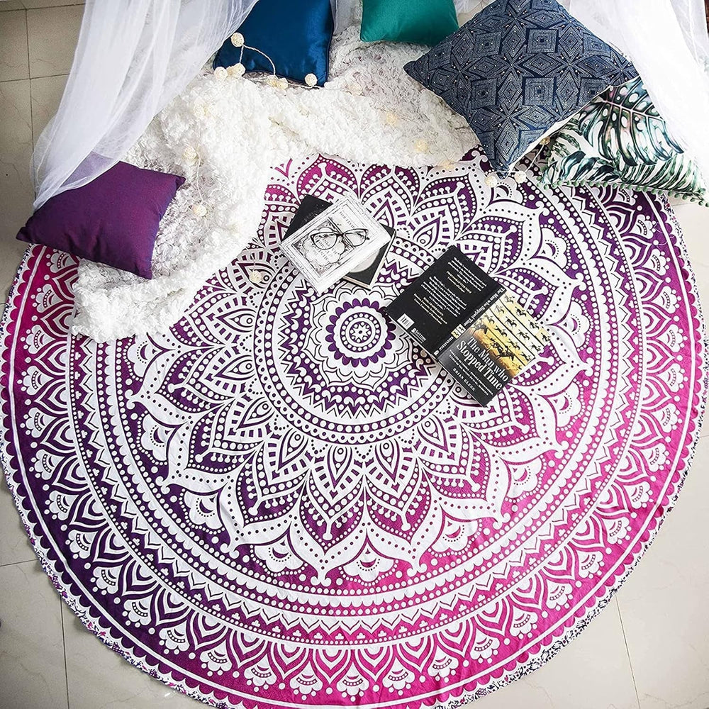 Tapiserie india prosop plaja rotund mandala hippie mare Casa - Accesorii si Decoratiuni Naty Shop Default Title