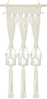 Tapiserie raft suporturi lumanari din sticla realizat Casa - Accesorii si Decoratiuni Naty Shop Alb