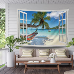Tapiserie ulticool view beach sea palm hammock Casa - Accesorii si Decoratiuni Naty Shop