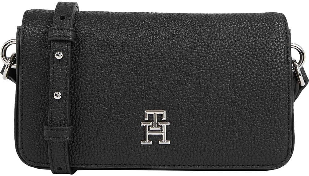 Tommy Hilfiger Crossbody Bag Emblem Flap Crossover Mic Genti Femei Naty Shop Negru