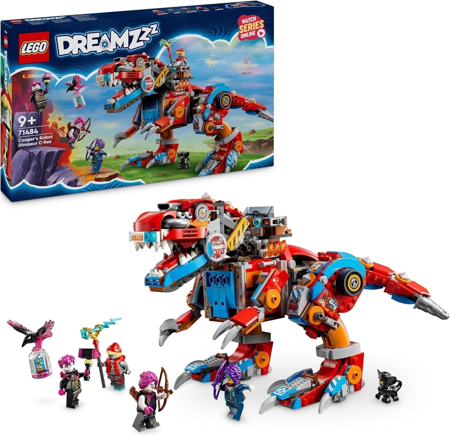 LEGO Dreamzzz 2-in-1 Coopers Dino-Mech C-Rex Giocattolo Pterodattilo T.Rex Action Figure per ragazzi e ragazze Set di avventure giocattolo creativo Regalo per 9 anni 71484 Set da costruzione Beuche den LEGO-Store Titolo predefinito