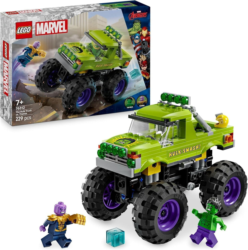 Il camion LEGO® Marvel Hulk vs. Thanos - Giocattolo da costruzione del supereroe - Veicolo e minifigure degli Avengers - Monster Truck per il massimo divertimento - Regalo per ragazzi e ragazze di 7 anni - 76312 Set da costruzione Besuche den LEGO-Store Titolo predefinito