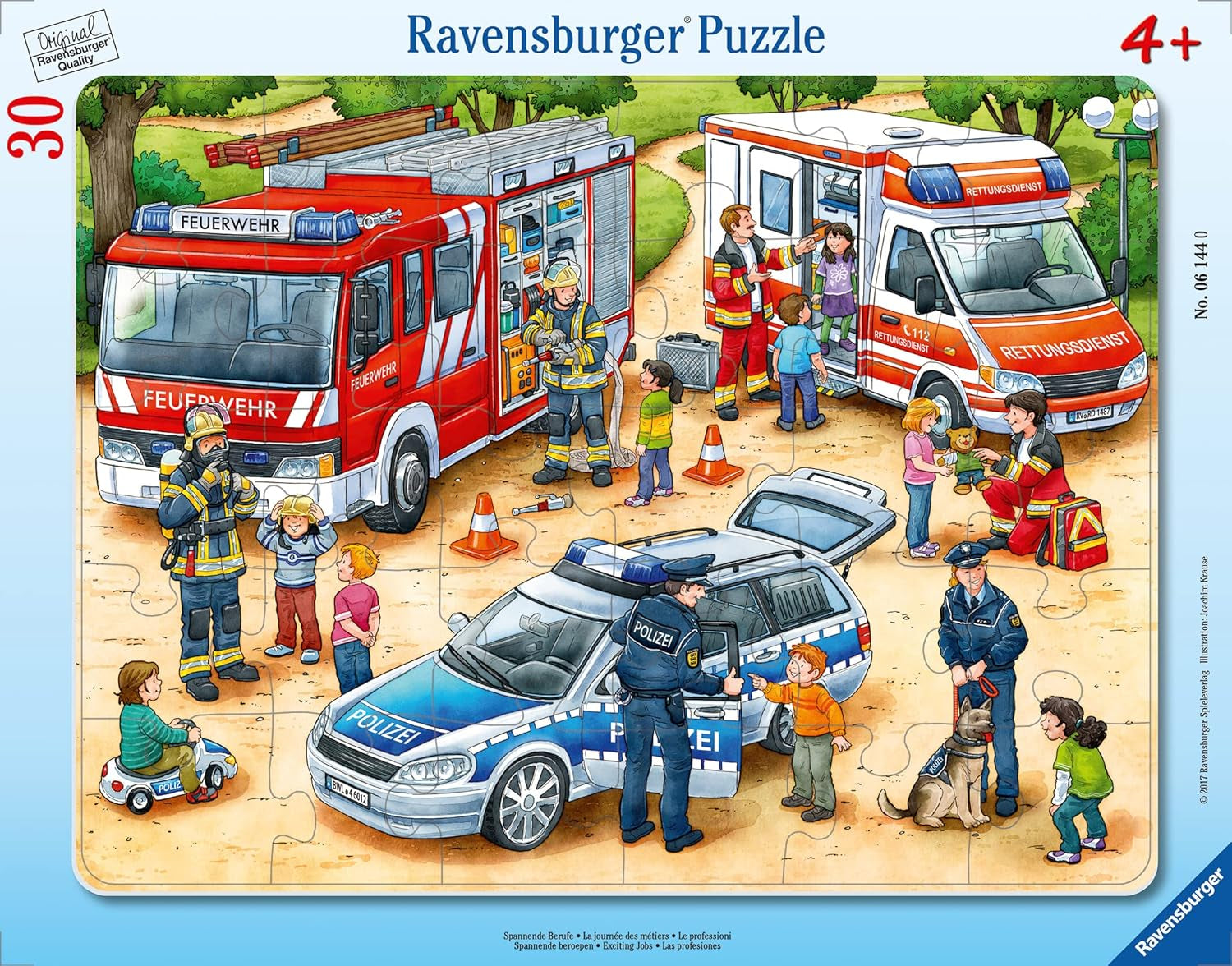 Ravensburger puzzle pentru copii - 06144 Profesii interesante - Puzzle cu rame pentru copii cu vârsta de peste 4 ani, cu 30 de piese Puzzle Naty Shop Teal / Turcoaz