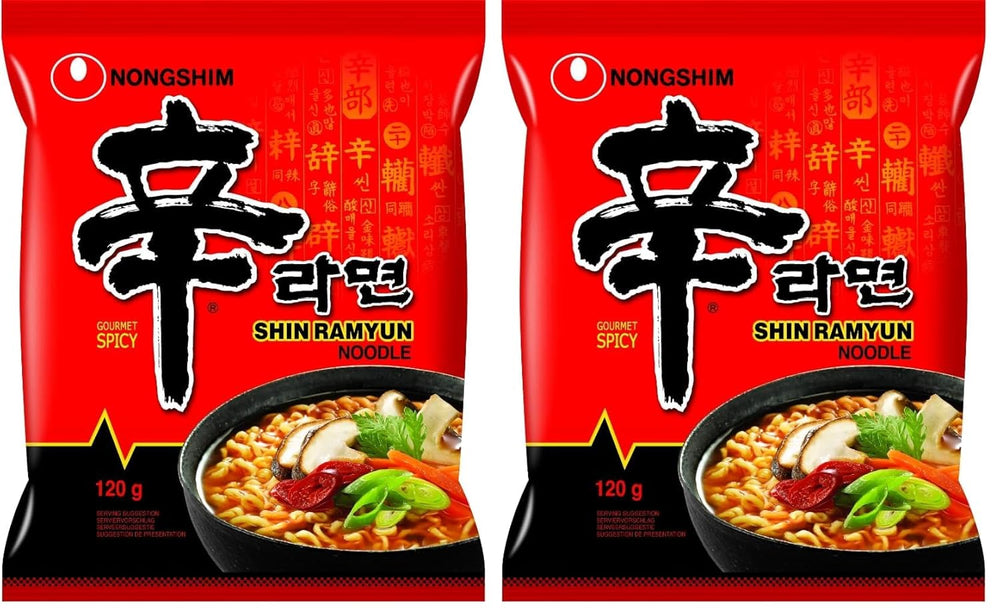 Nongshim - Noodles istantanei Shin Ramyun - Confezione multipla (20 x 120 g) - Il design del prodotto può variare