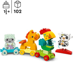 LEGO DUPLO Trenino degli animali, Trenino giocattolo con ruote, Costruzioni creative e ricostruzioni di figure di animali, Giocattolo educativo per i più piccoli, Regalo di compleanno per gli amanti degli animali Ragazze e ragazzi di 1 anno e mezzo 10412 Set da costruzione Besuche den LEGO-Store