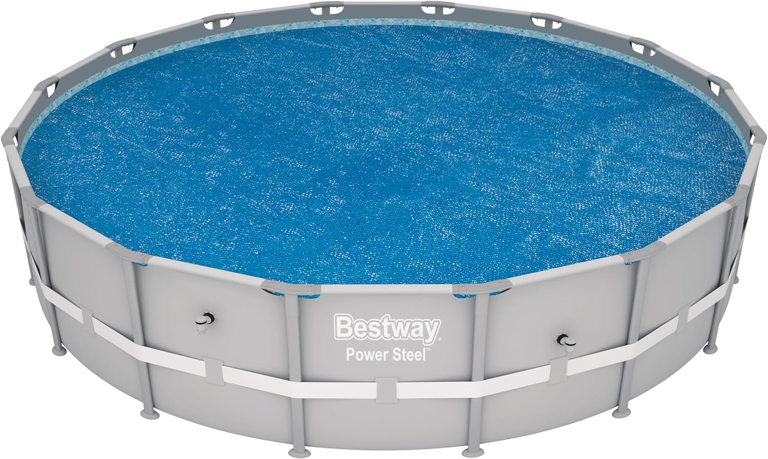 Copertura solare per piscina Bestway Flowclear, Ø 356 cm, per piscine rotonde fuori terra da 366 cm e 396 cm, Blu, 58242