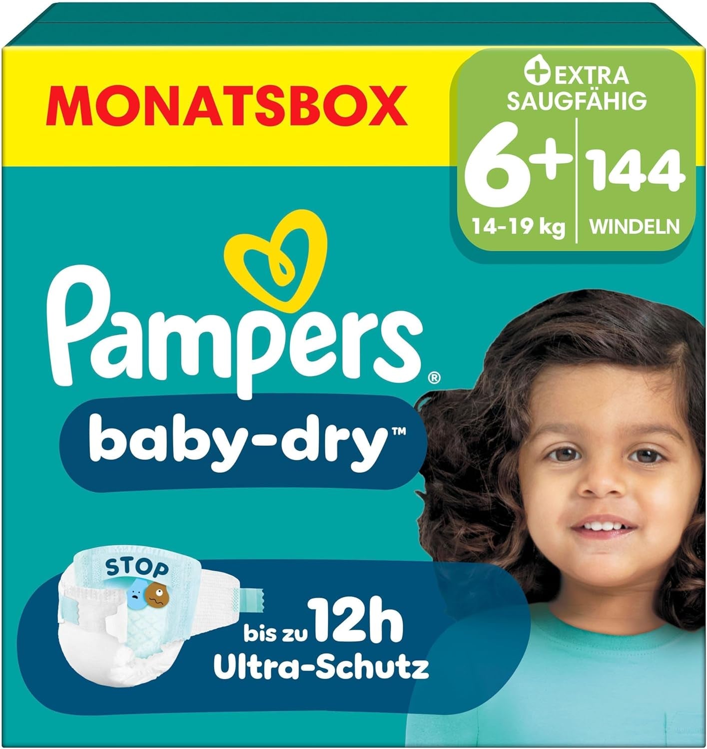 Pannolini Pampers Baby-Dry taglia 5, 174 pannolini, 11 kg - 16 kg, protezione dalle perdite fino al 100% e comfort per tutta la notte