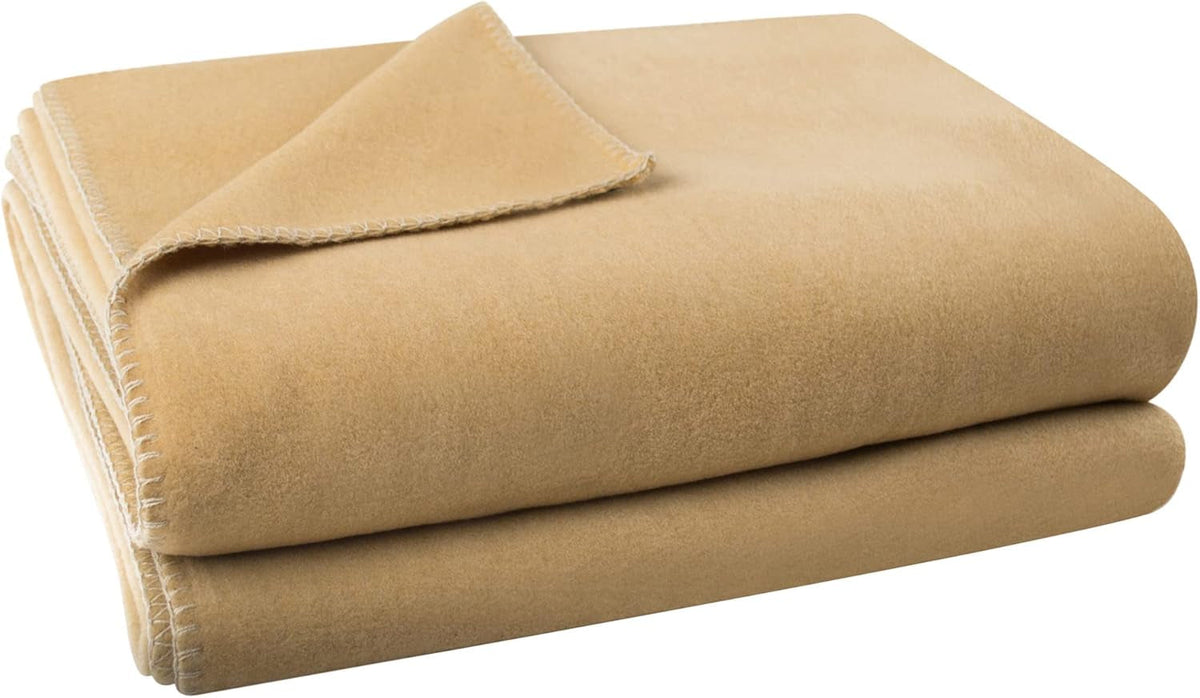 Coperta Zoeppritz nel colore: Beige, 65% poliestere, 35% viscosa, Dimensioni: 160X200 Cm, 103291-810-160X200, 810 Letti e coperte Camel 'zoeppritz since 1828' Titolo predefinito