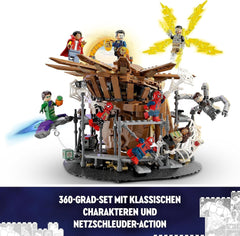 LEGO 76261 Marvel Spider-Man's Big Showdown, Spider-Man: No Way Home set con 3 minifigure Peter Parker più Green Goblin, Electro, Sandman, Ned, Doctor Strange e MJ, modello da collezione Set di costruzione Besuche den LEGO-Store