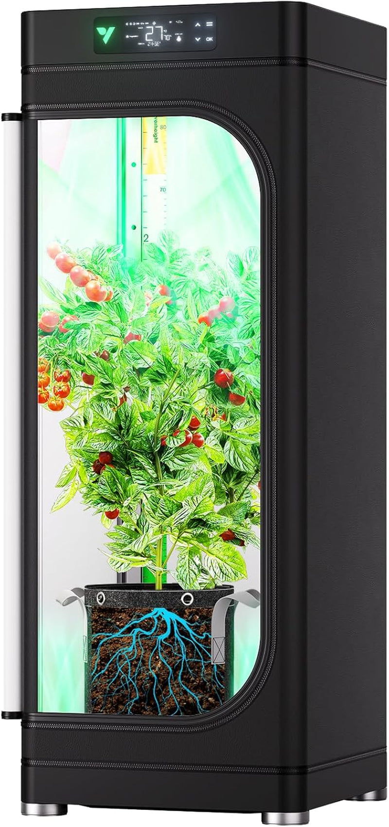 VGrow Smart Grow Box All-in-One, sistema professionale con lampada di coltivazione Samsung LM301H EVO, sistema avanzato di circolazione e ventilazione, irrigazione, fornitura di nutrienti per coltura idroponica indoor