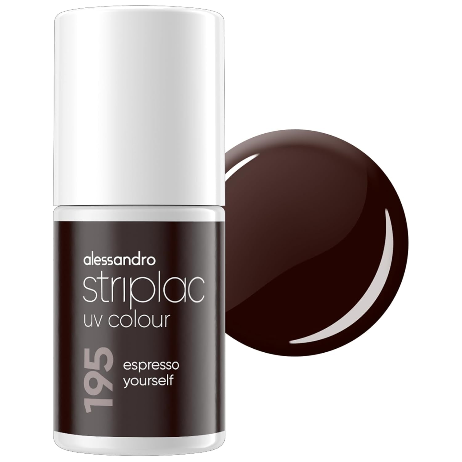 Smalto UV alessandro Striplac Midnight Black – Delicato e a lunga tenuta – Facile rimozione grazie alla tecnologia peel-off – Vegan e cruelty-free – 8 ml