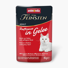 animonda Vom Feinsten Adult Raffinesse Katzenfutter in Gelee, Mixpack vom Land (12 x 85 g), Nassfutter mit Taurin und Vitamin D3, ohne Zusatz von Zucker, Soja und Getreide