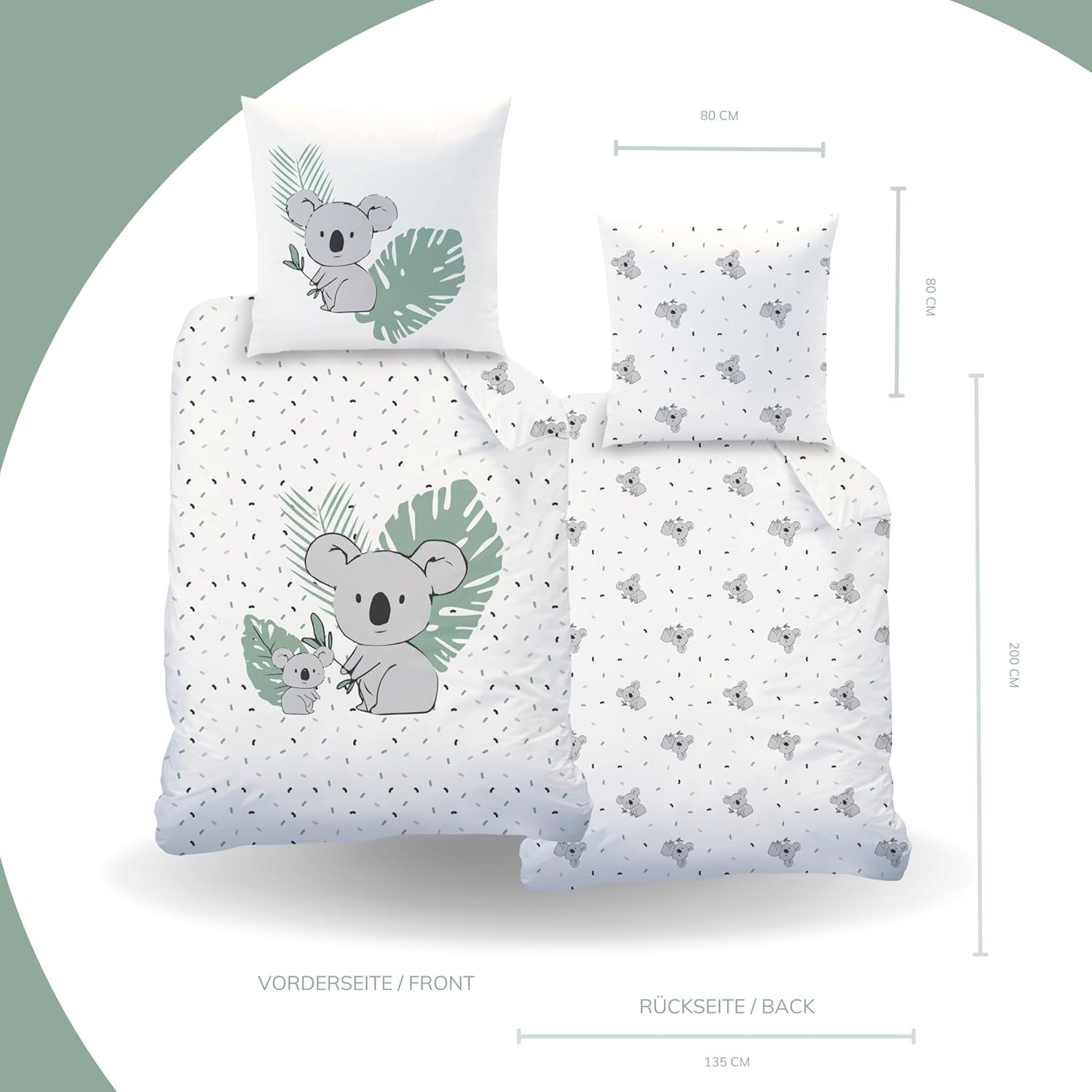 Biancheria da letto per bambini, Koala, unisex, 100% cotone Biancheria da letto - bambini Naty Shop