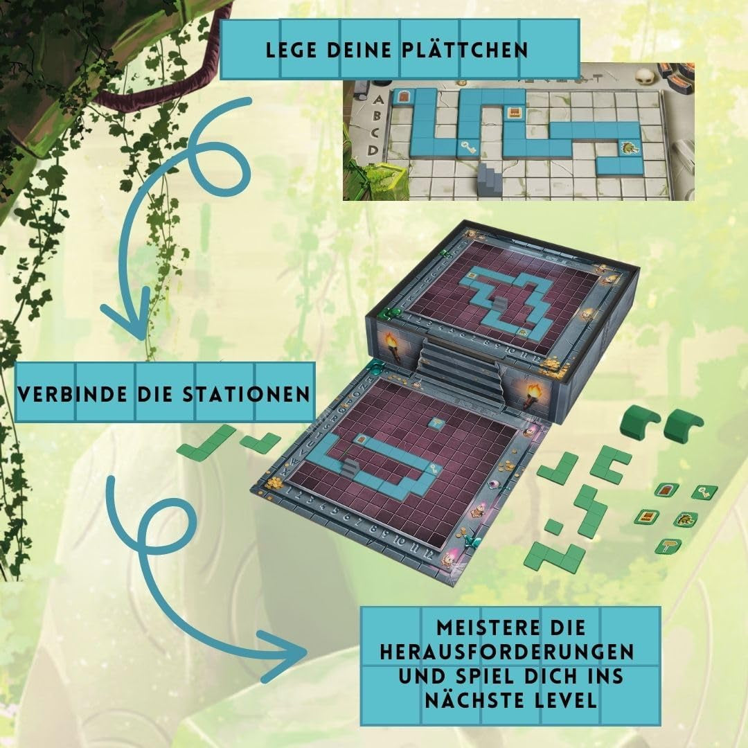Evasione dei dungeon con piastrelle magnetiche, avvincente avventura nei dungeon, gioco di posizionamento delle tessere con sfide crescenti, per 1-2 giocatori, dai 6 anni in su