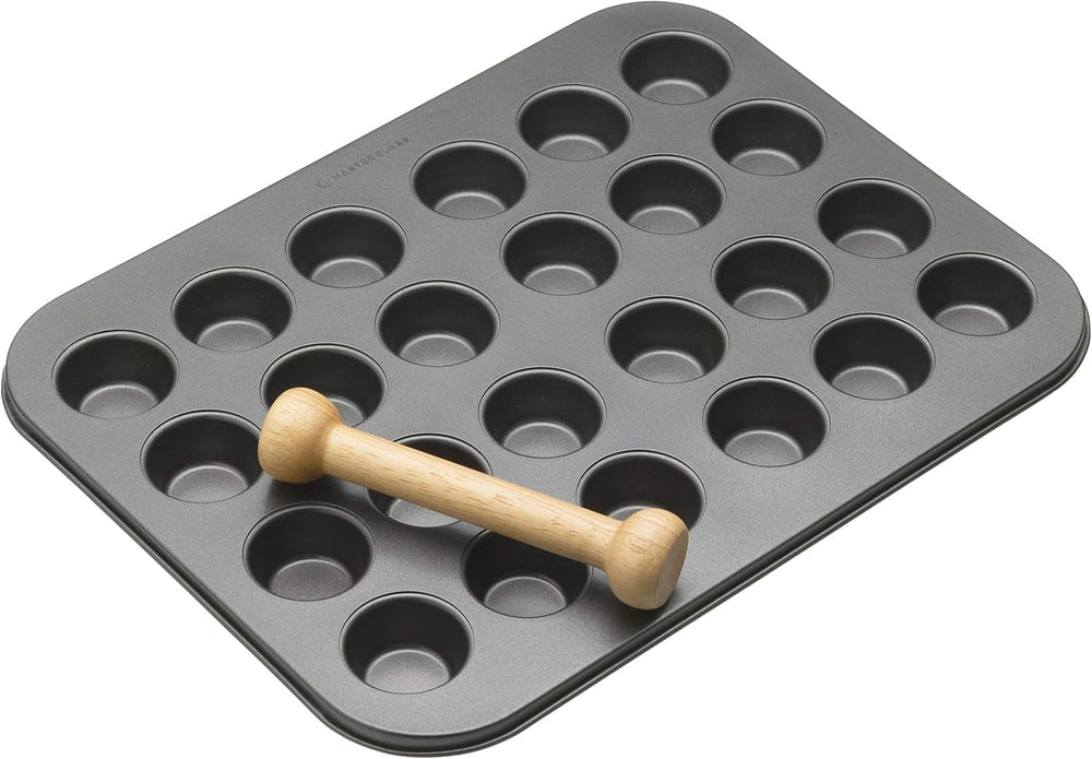 Masterclass Mini Stampo per Crostata 24 Fori Spessore 1 mm Acciaio al Carbonio Resistente 35x27 cm Grigio Naty Shop