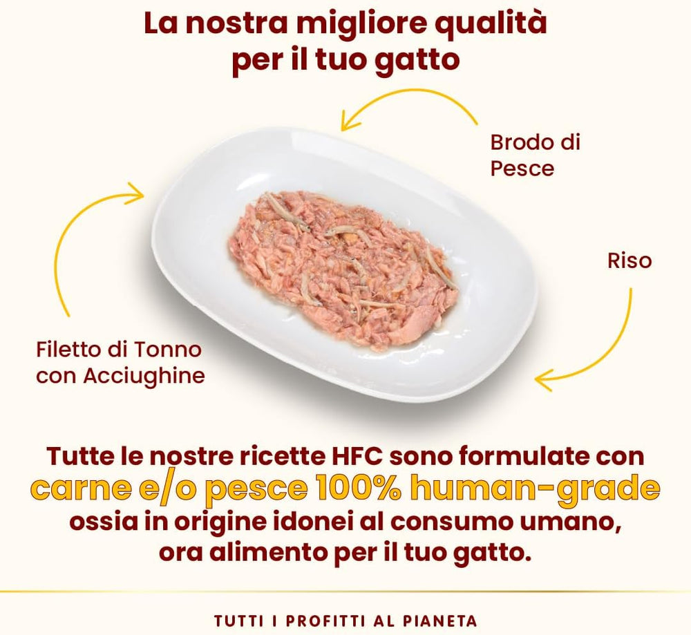 almo nature HFC Natural - Hrană umedă pentru pisici - cu pui - Calitate umană, Fără gluten, Monoproteină - 55g, pachet de 6