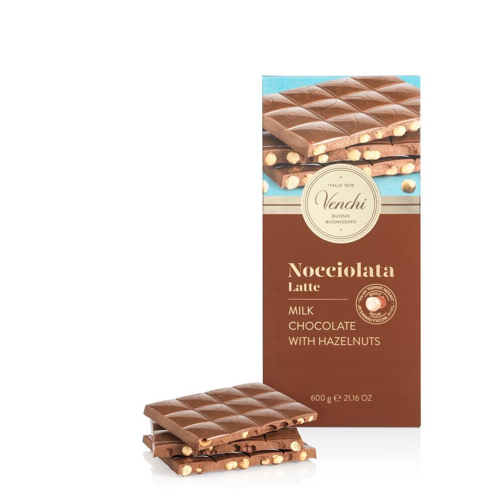 Venchi - Maxi Tavoletta Cioccolato Bianco, Salato, 600g, Senza Glutine, Senza Coloranti e Senza Conservanti