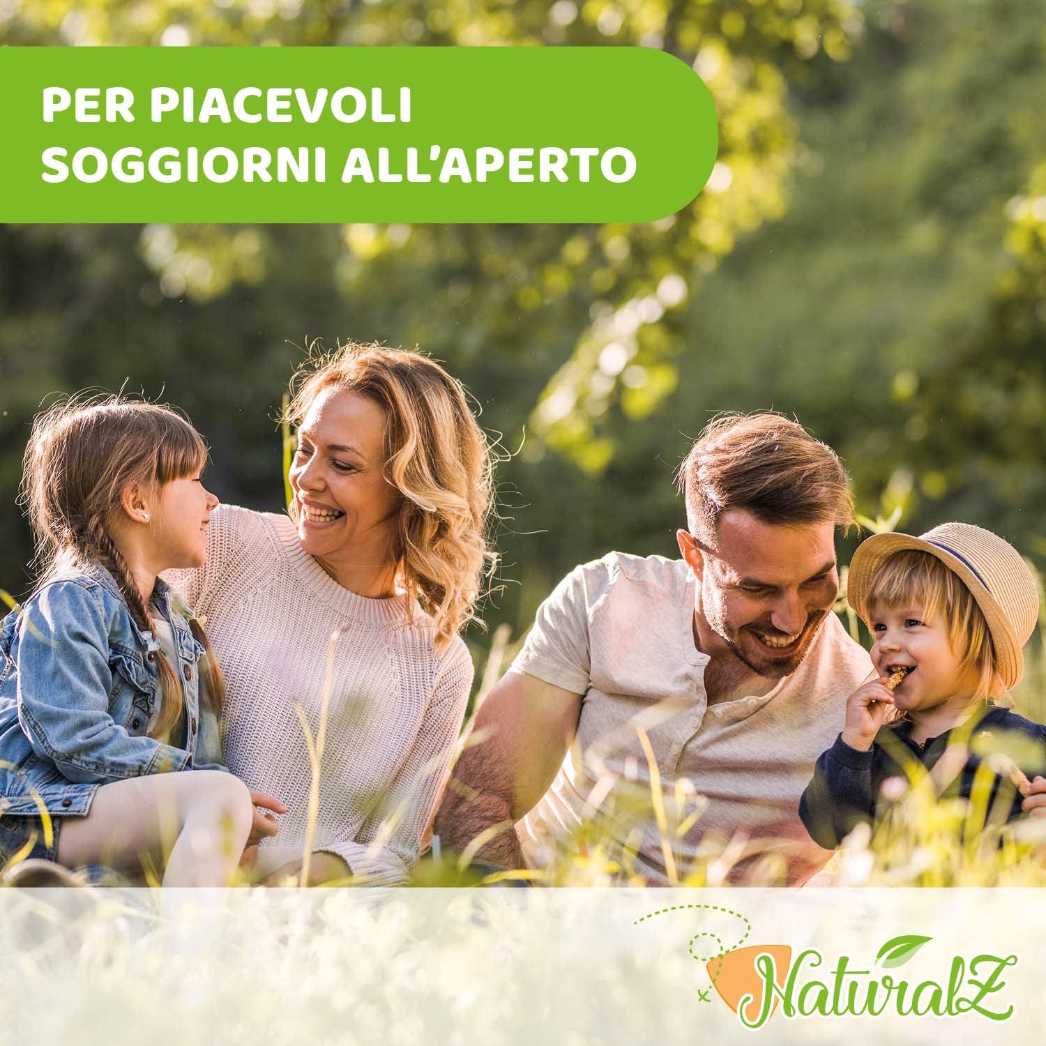 Salviettine umidificate protettive Chicco NaturalZ, confezione da 20. Protezione estiva naturale con citronella ed eucalipto, protezione giorno e notte.