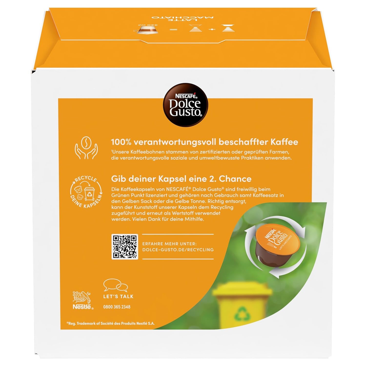 NESCAFÉ DOLCE GUSTO Latte Macchiato Kaffeekapseln 6er Pack (6 x 16 Kapseln)