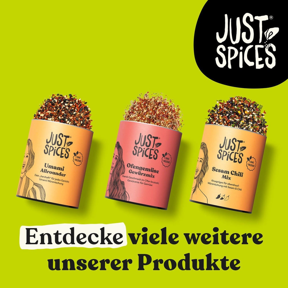Just Spices Umami Allrounder I Soßen, Fleisch, Gemüse & mehr herzhaft würzen I Gewürzdose, 55 g