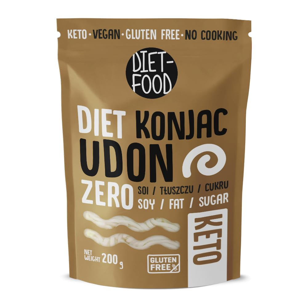 DIET-FOOD Riso Shirataki Konjac istantaneo, a basso contenuto di carboidrati, a basso contenuto calorico, vegano, senza grassi, senza soia, senza glutine, cheto friendly, spaghetti di riso dimagranti, 200 grammi