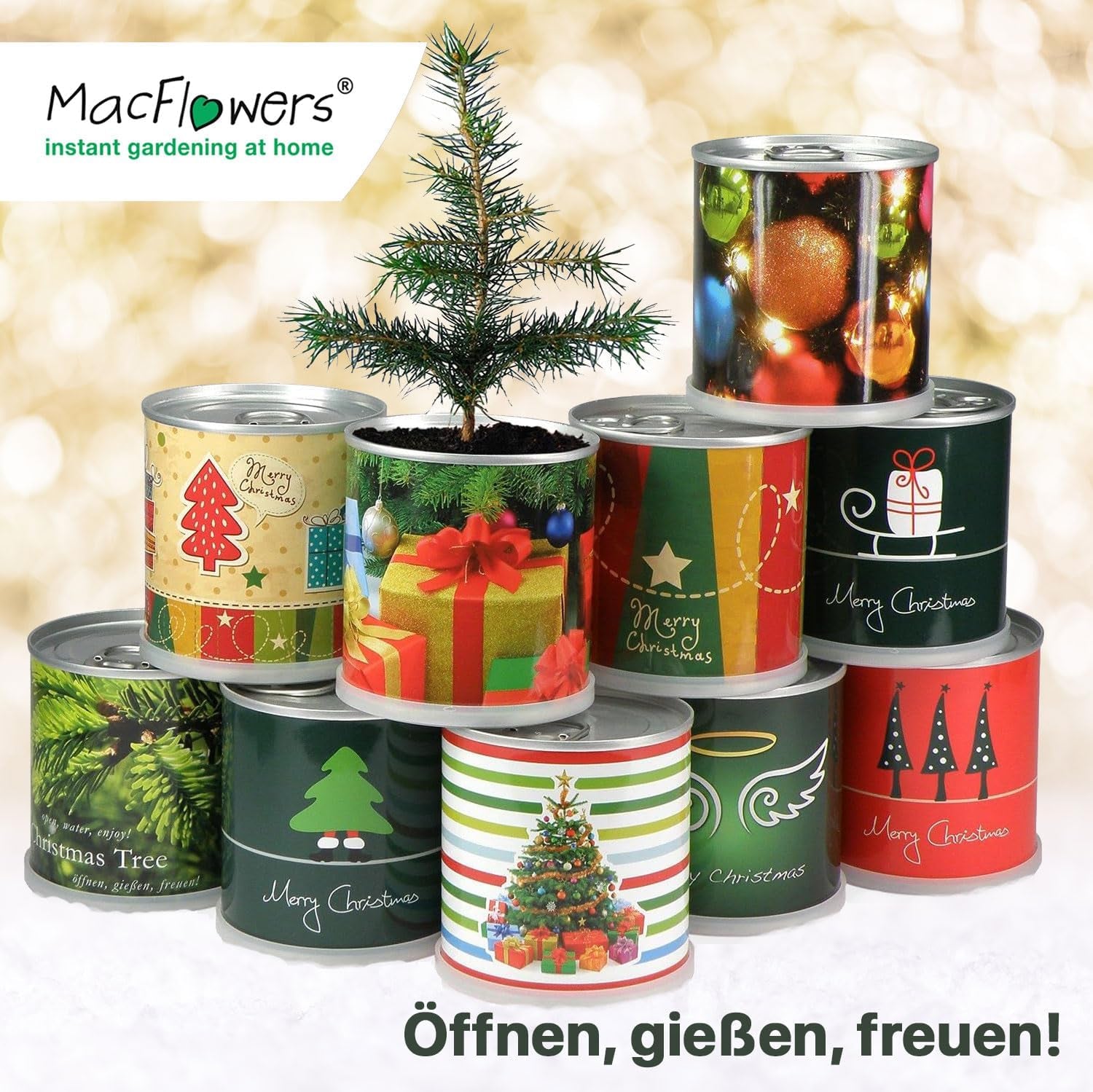 Weihnachtsbaum in Der Dose - Comic Set 4X Weihnachtsbaum Gemischt