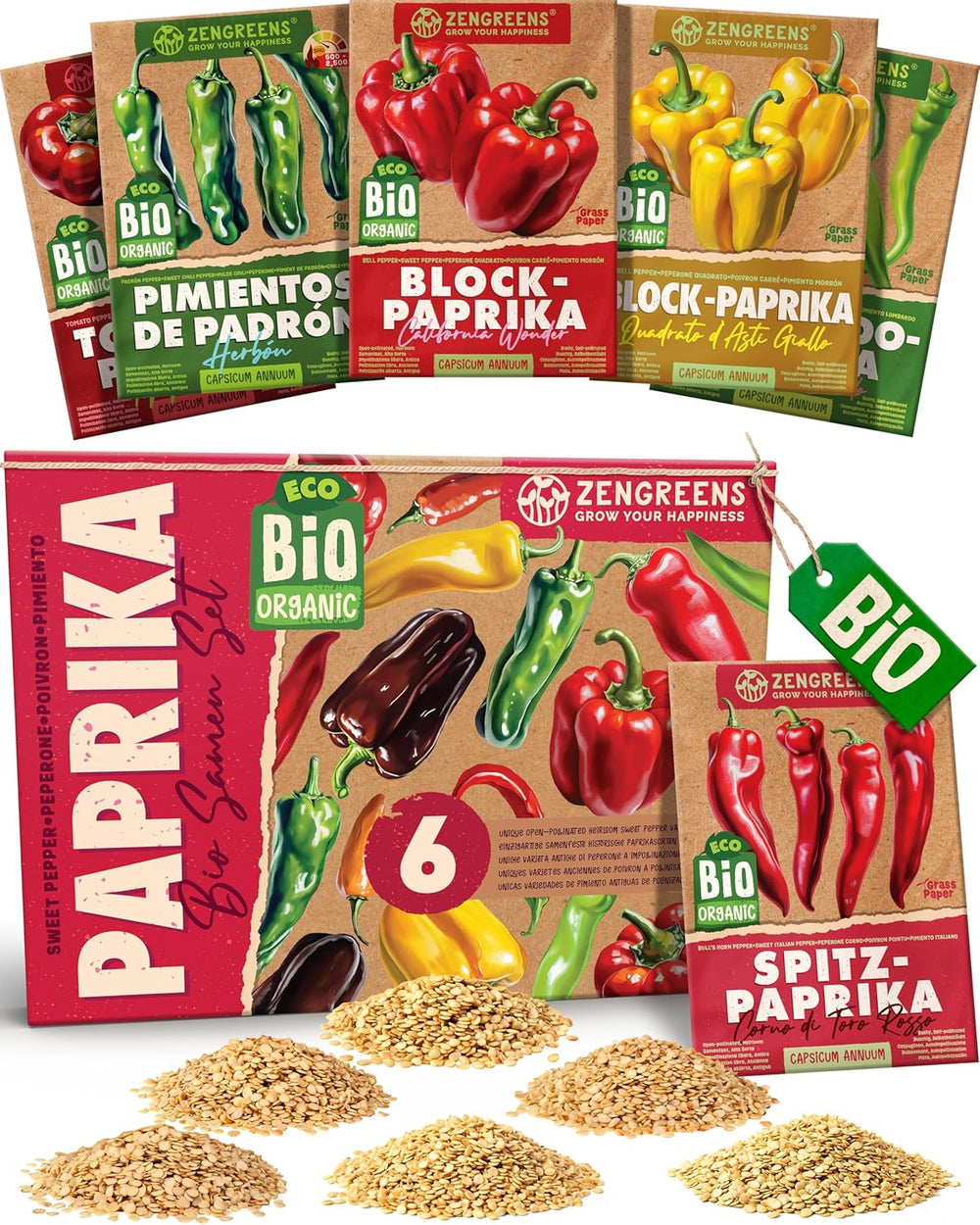 Semi di basilico biologico in set da 6 - 6 semi di basilico per una facile coltivazione in giardino, balcone o aiuola rialzata - Semi di piante - Piantine