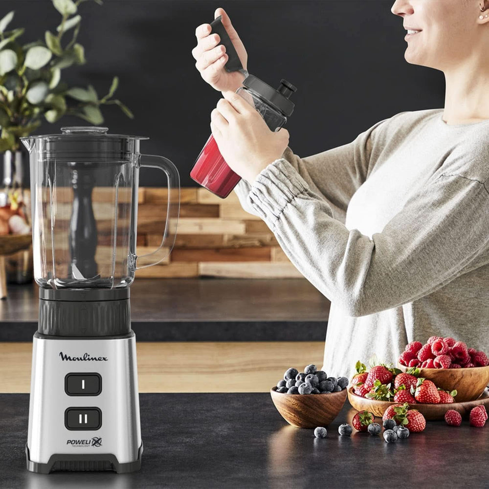 Frullatore Pulseo LM17GD, 400 W, 4 lame, 700 Ml, Contenitore portatile 600 Ml Cucina Naty Shop