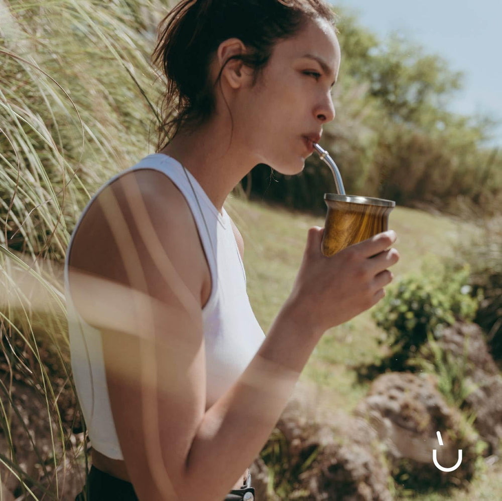 Set de ceai Yerba Mate balibetov (ceașcă Mate) din oțel inoxidabil cu bombilla (pai) pentru mate, Set Yerba Mate ușor de curățat și foarte durabil (LEMN)