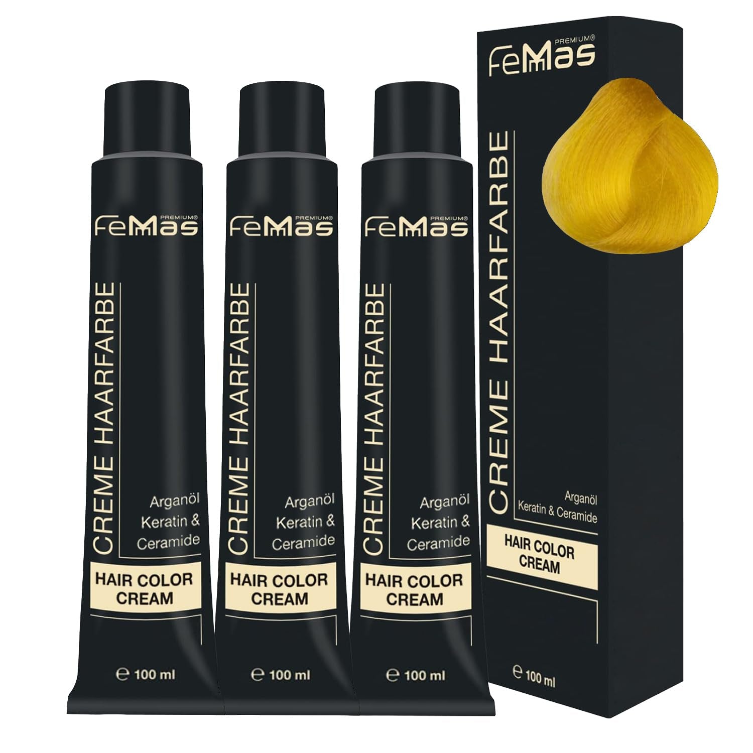 FemMas Hair Colour Pure & Mix Red I Cremă profesională cu ulei de argan, keratină și ceramide I Ca o vopsea de păr permanentă sau nuanță pentru rezultate radiante, de lungă durată I 100 ml