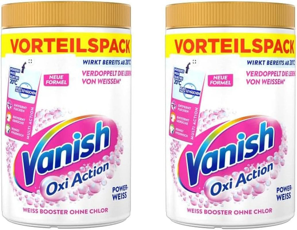 Vanish Oxi Action Powerwhite Powder - 1 X 1,125 Kg - pudră de îndepărtare a petelor și de îmbunătățire a rufelor fără clor - pentru rufe albe Detergenti Rufe Naty Shop