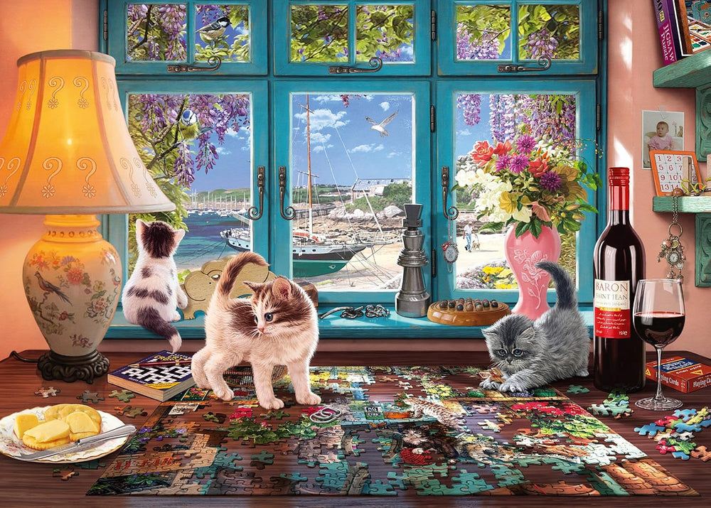 Schmidt Spiele 58344 Al tavolo dei puzzle, puzzle da 1000 pezzi Puzzle Naty Shop