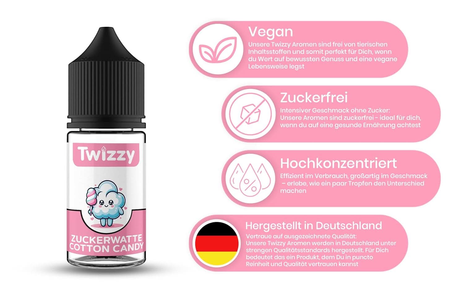 Twizzy Aroma Concentrato di Zucchero Filato, 30 ml Aromi Naty Shop