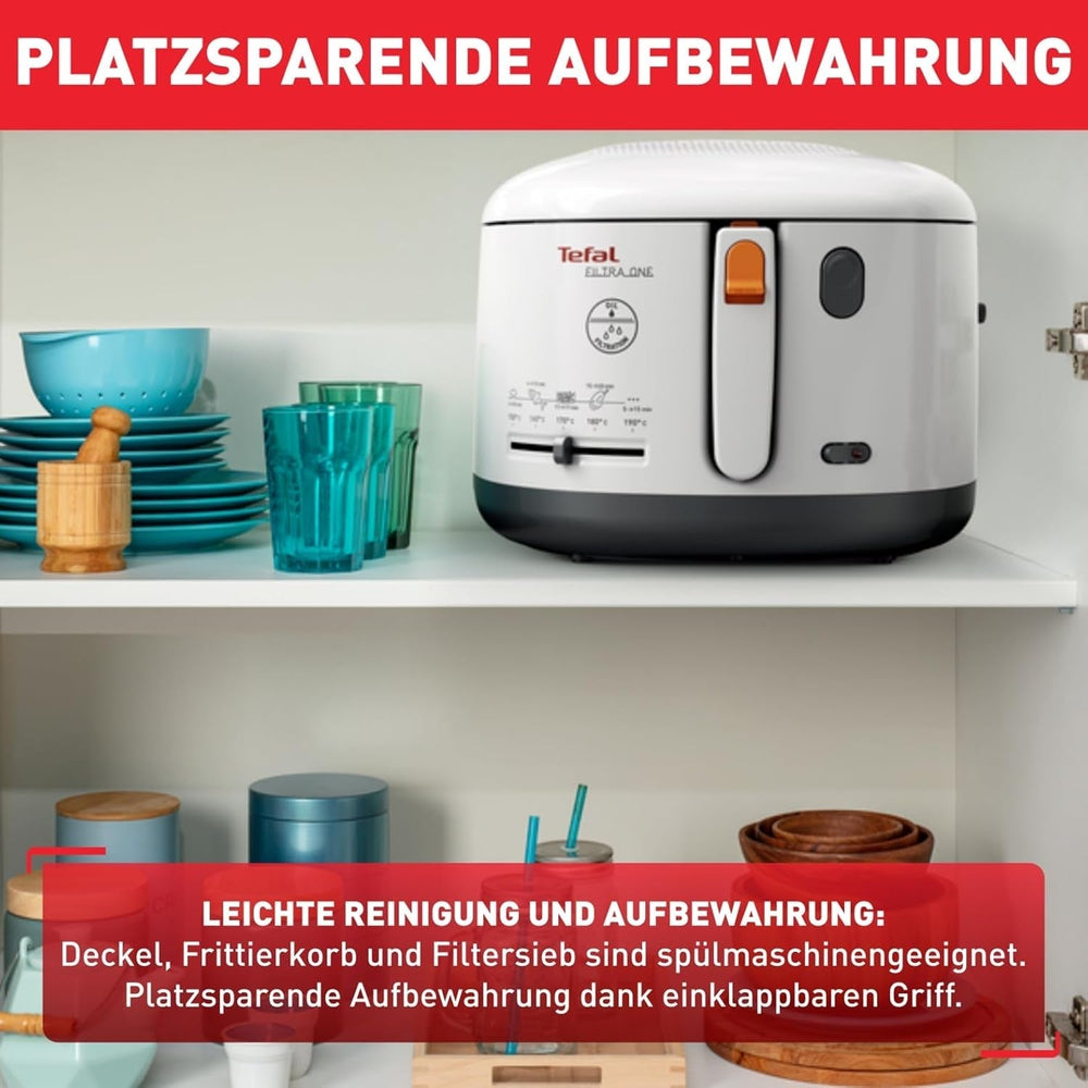 Friggitrice Tefal FF1631 Filtra One, 1.900 W, Capacità 1,2 kg Elettrodomestici Naty Shop