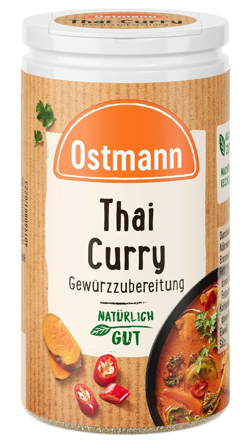 Ostmann Gewürze - Curry tailandese Gewürzzubereitung | Nachfüllbare & Recyclable Verpackung | 40 g in Der Streudose