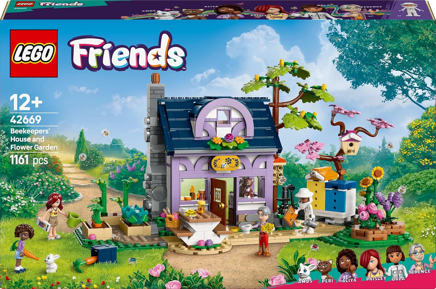 LEGO Friends Casa e giardino fiorito Set da costruzione L'apicoltore Playset natura Regalo per ragazze 12+ Modello costruibile Set 4 minifigure e figure di animali Gatto e coniglio 42669 Set da costruzione Besuche den LEGO-Store