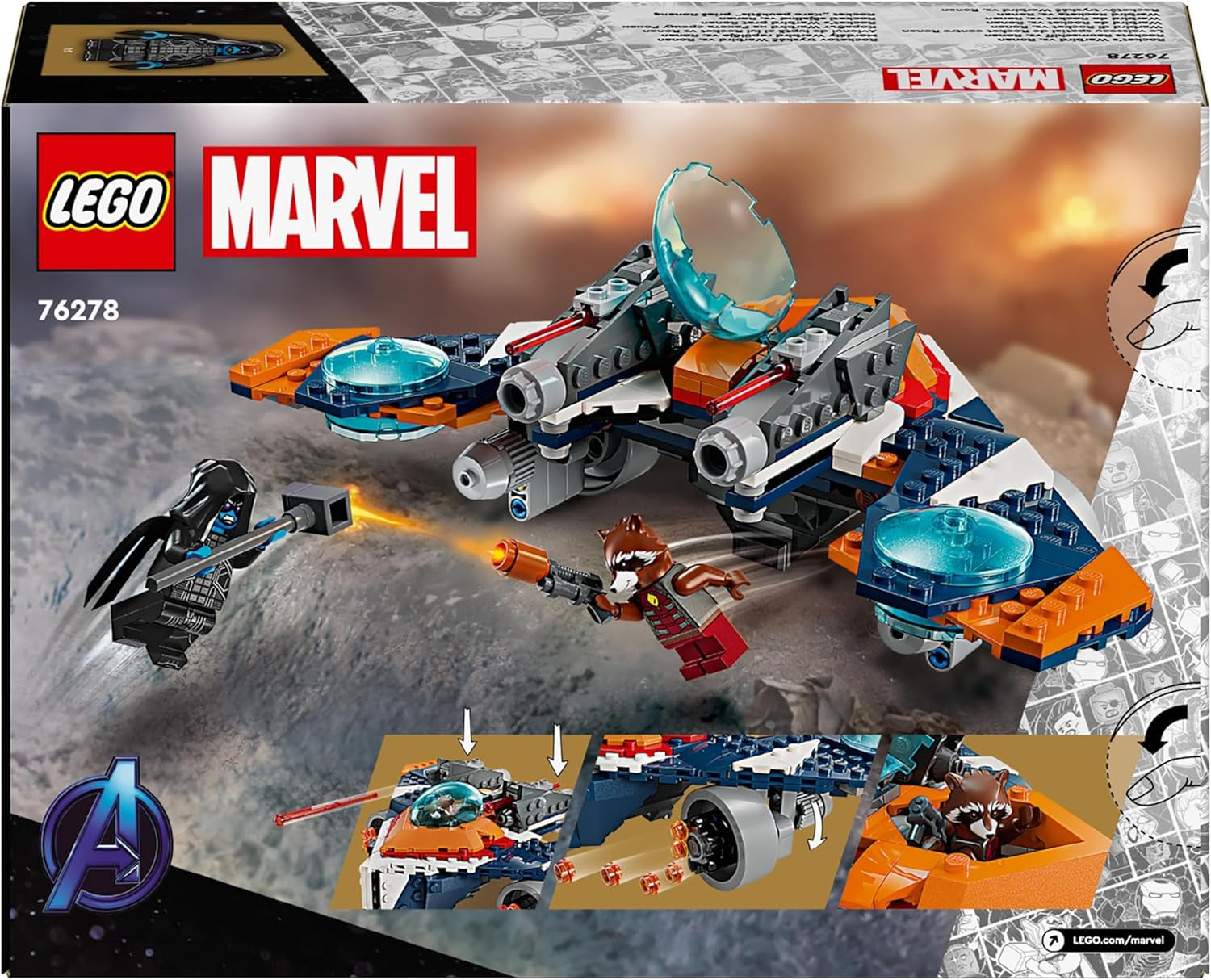 Astronave LEGO Marvel Rockets vs. Ronan Set Astronave Costruibile Guardiani della Galassia Figura di Supereroe Giocattolo Regalo per Ragazzi e Ragazze 8 Anni 76278 Set da Costruzione Besuche den LEGO-Store