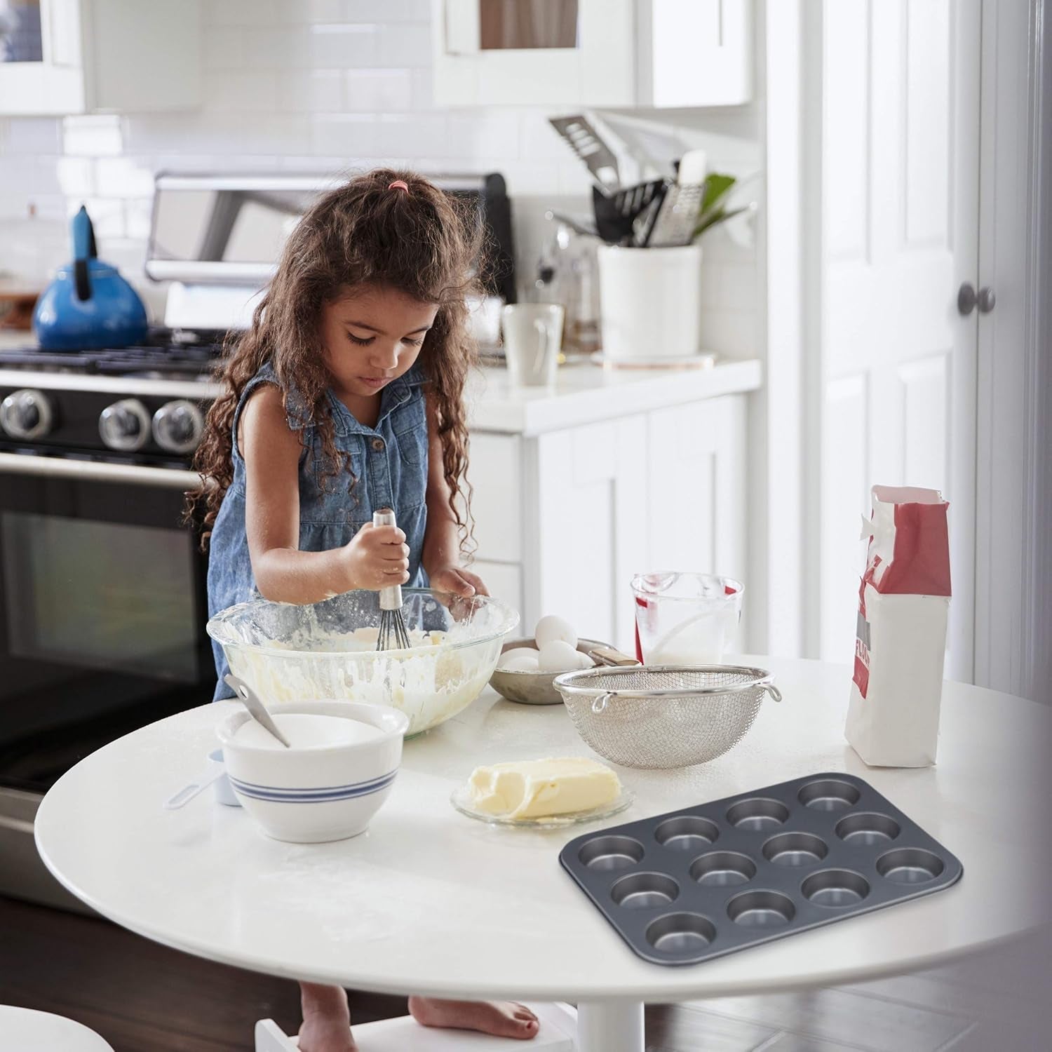 Relaxdays Muffinform, Set 2Er, 12Er Muffinbleche, Antihaftbeschichte, Carbonstahl, Muffins & Cupcakes, Ø 6,5 Cm, Grano, 10030825 Stampi e vassoi per cuocere al forno Naty Shop