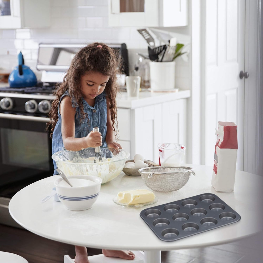 Relaxdays Muffinform, Set 2Er, 12Er Muffinbleche, Antihaftbeschichte, Carbonstahl, Muffins & Cupcakes, Ø 6,5 Cm, Grano, 10030825 Stampi e vassoi per cuocere al forno Naty Shop