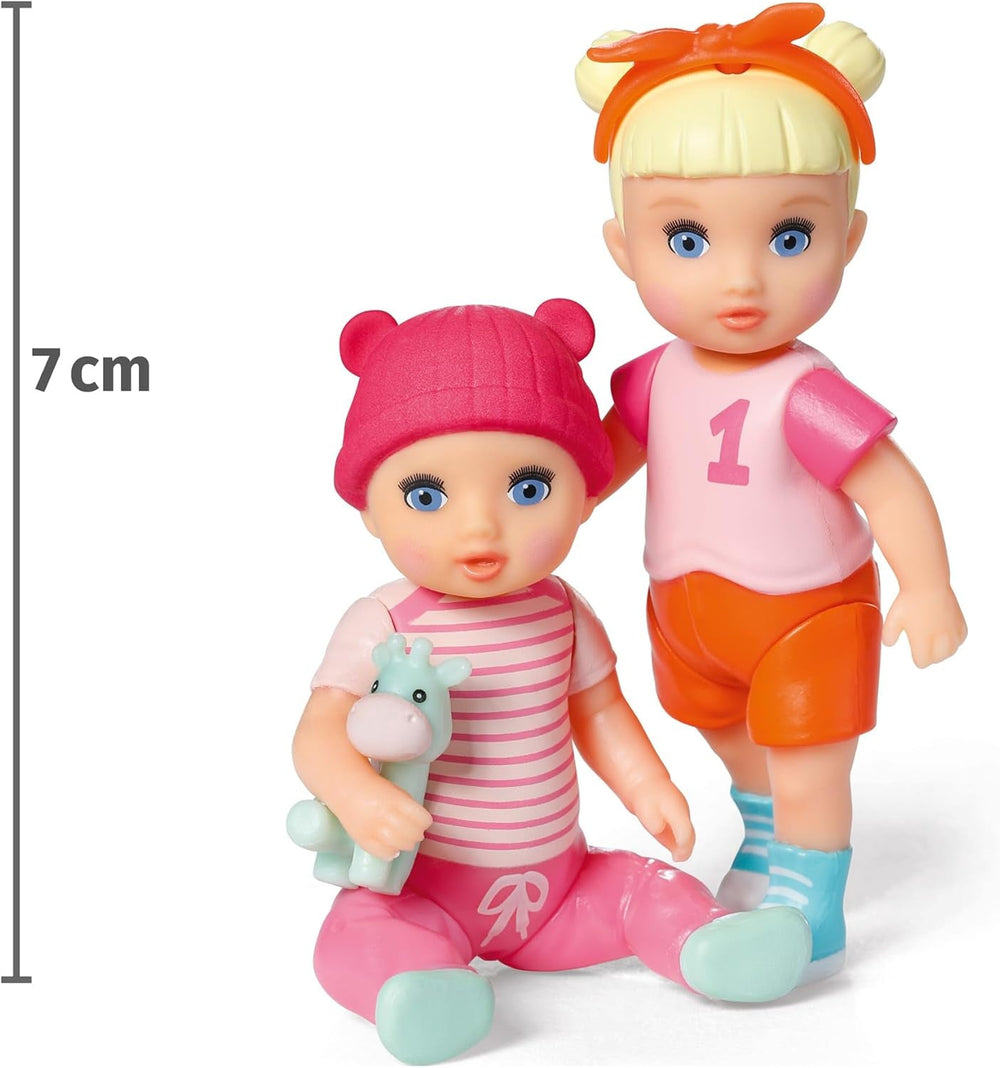 BABY born Minis Doppelpack mit Minis-Puppen Vicky und Mila mit Farbwechseleffekt, Stickerbogen und Accessoires, 906071 Zapf Creation