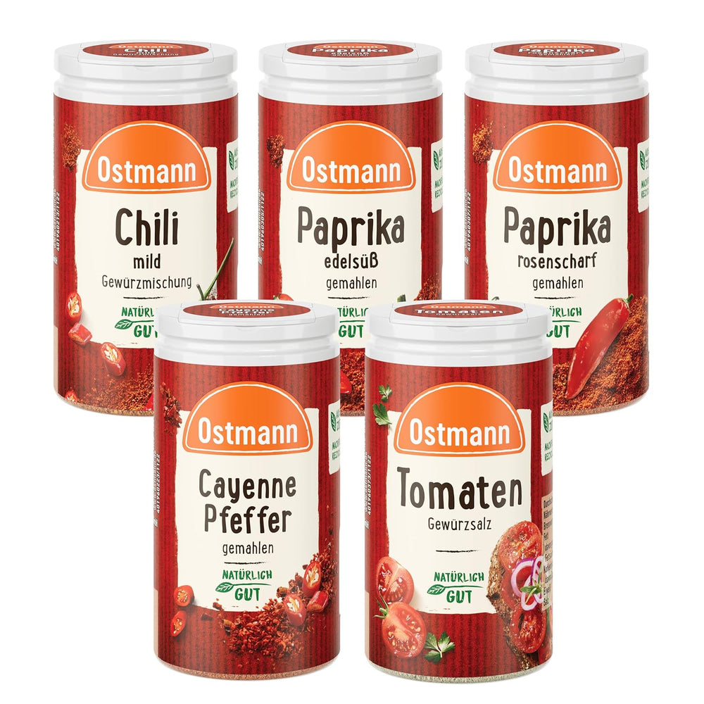 Ostmann Gewürze - gefülltes Gewürzregal mit 21 Gewürzdosen | Set aus Gewürze, Kräuter, Gewürzmischungen | zum Aufhängen | per lo Schranktür | Mangia: 1 Stück