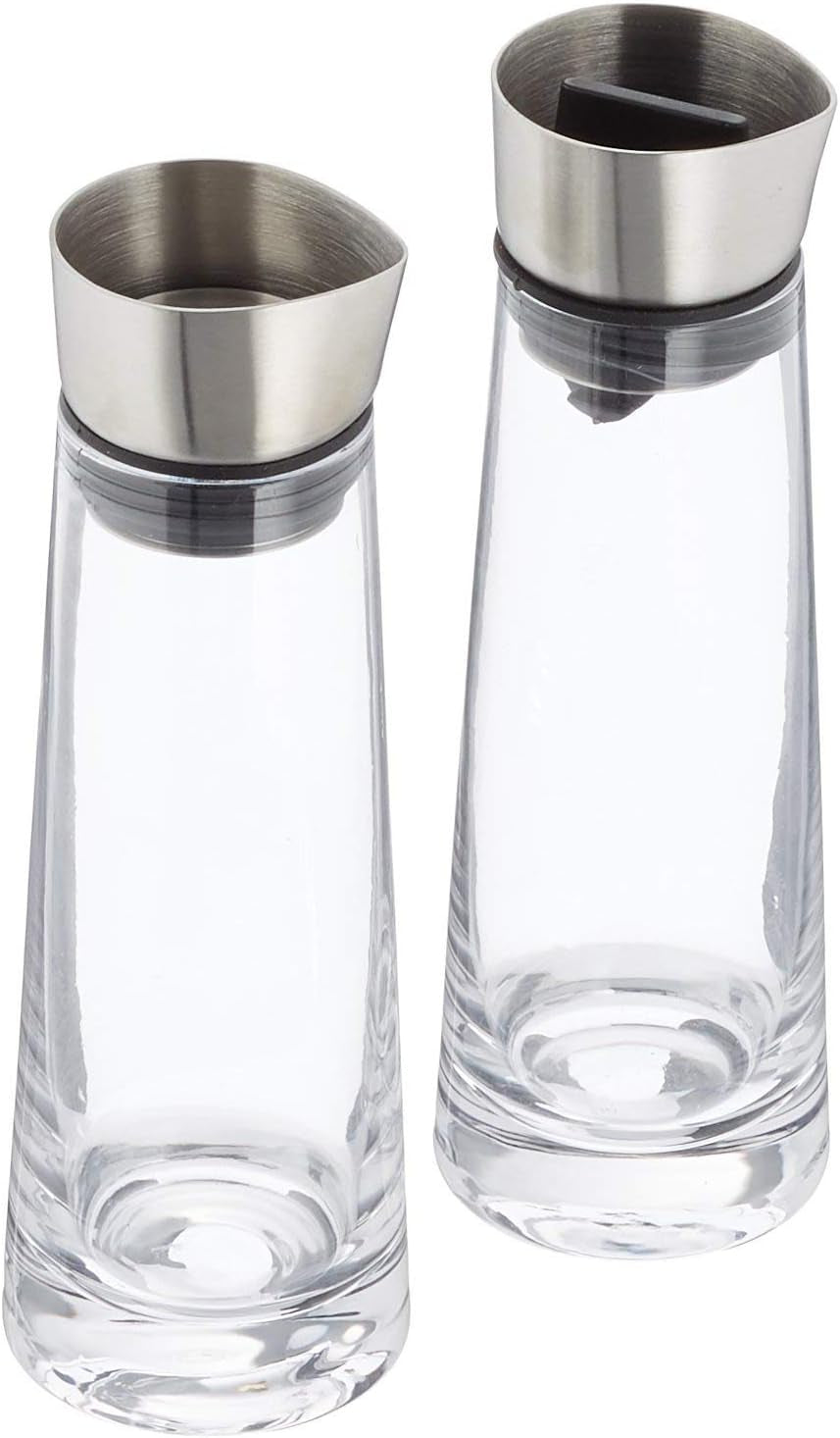 blomus -MACCHIATO- Set zahăr și frișcă din sticlă, capacitate 180 ml, capac din oțel inoxidabil, pentru ceai și cafea, manoperă de înaltă calitate, aspect exclusivist (Î / L / A: 17 x 5,4 x 5,4 cm, Transparent, 63510)